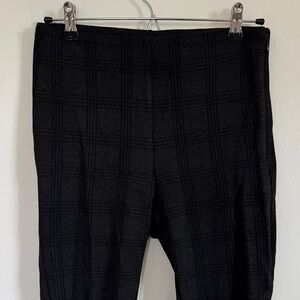 Ann Taylor plaid leggings, black/grey, side zip, size 4